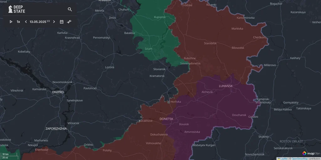 Map of the War in Ukraine for 05.13.2025