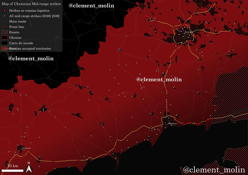 Ukraine harasses Russian logistics along the Azov Sea and in Donetsk